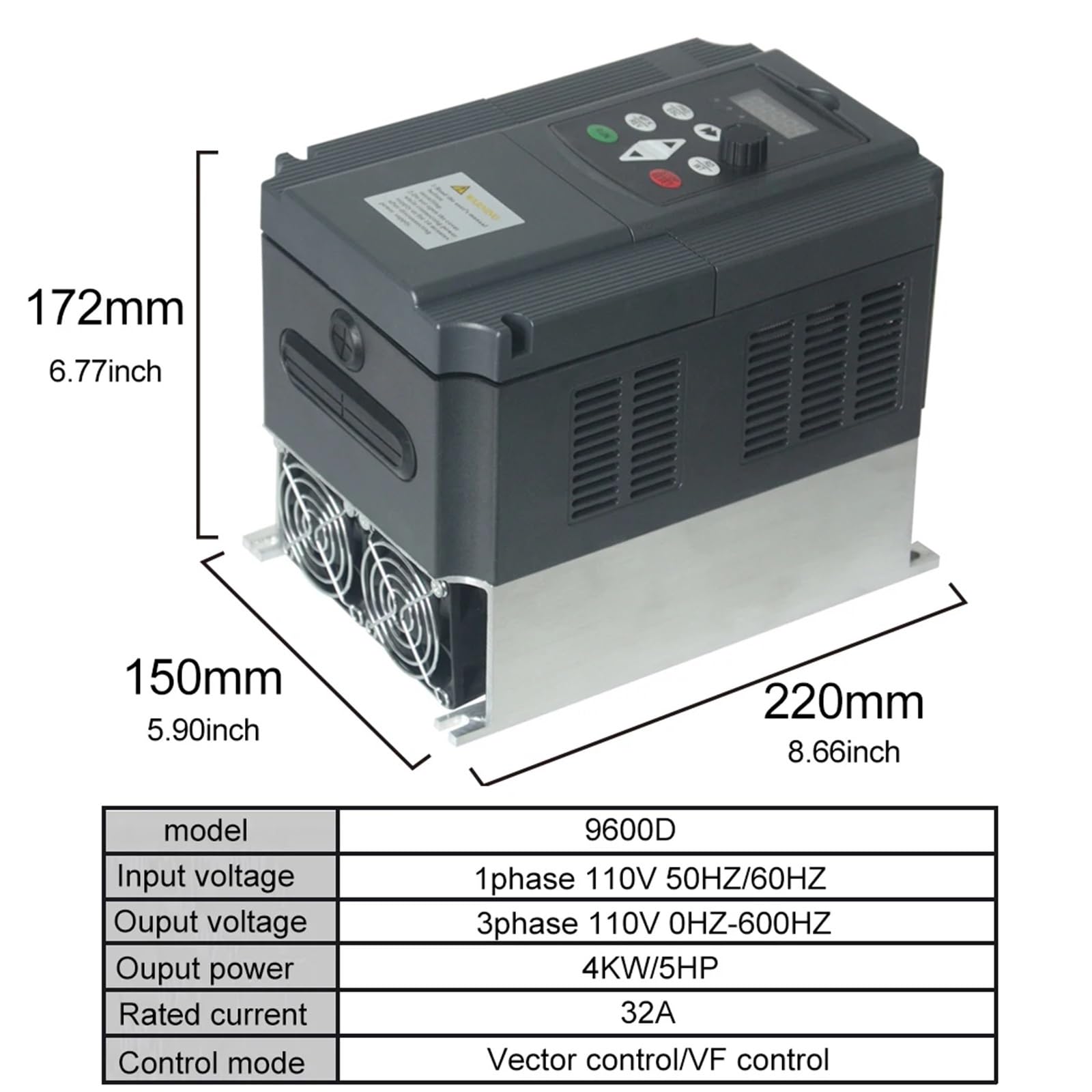 Inverter VFD 0,75KW CNC controllo velocità motore 110V/1,5KW/2,2kw 110v 1P ingresso 3P OUT inverter di frequenza for motore(110V 0.4KW)