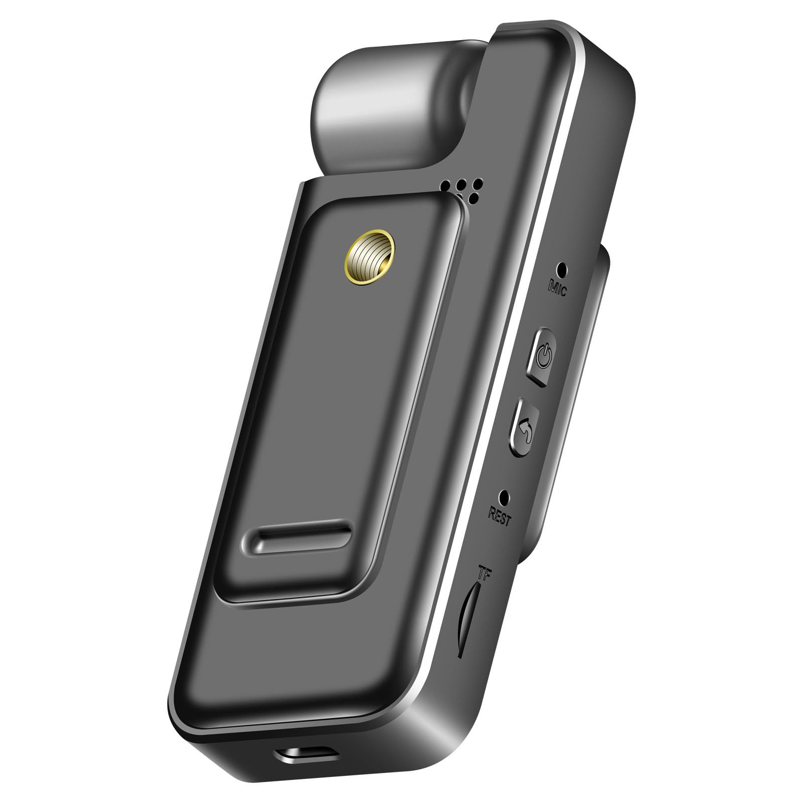 LICAEVEY Mini Cámara Corporal 4K HD con Lente Giratoria de 180 Grados, Grabadora de Vídeo de Bolsillo con Clip Trasero y Pantalla de 1,3 Pulgadas para Seguridad, Registros de Trabajo,