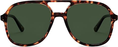 Retro Polarized Aviator Sunglasses Womens Men Vintage Double Bridge Square Sun Glasses AP3606