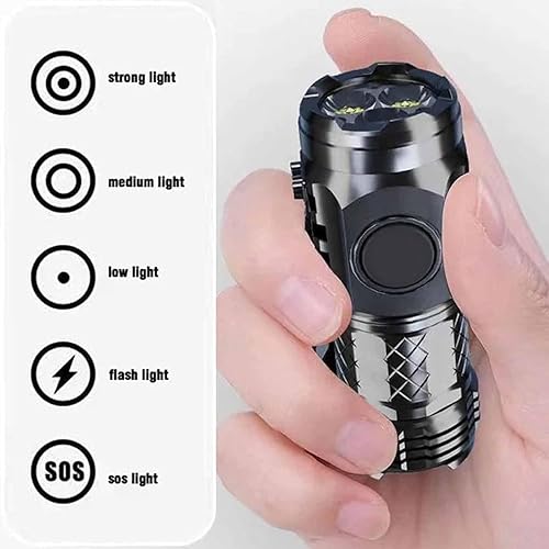 Miniatura 5 de Mini flash alemán de tres ojos, linterna súper potencia, linterna de pulgar, mini linternas multifuncionales, mini linterna con clip para bolígrafo,