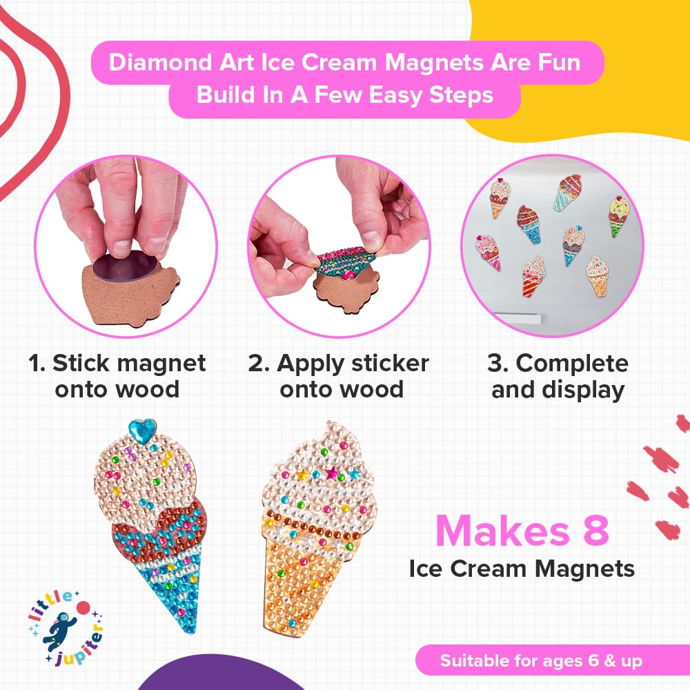 Amazon.com: Little Jupiter Ice Cream Diamond Painting Magnets Set