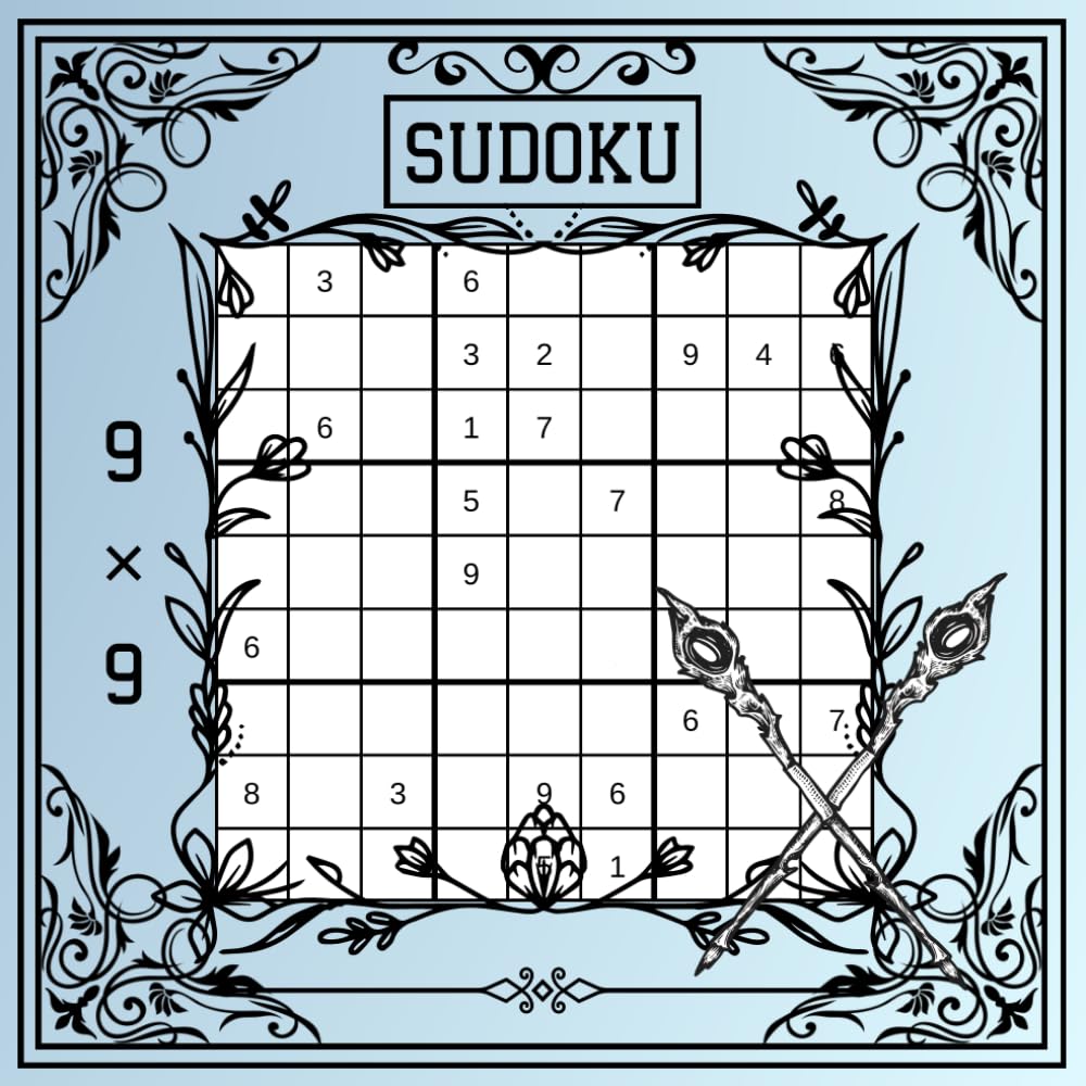Sudoku 9×9: Number of pages: 50 pages.Inside: 1 Sudoku game (9x9) per page, totaling 50 Sudoku games.