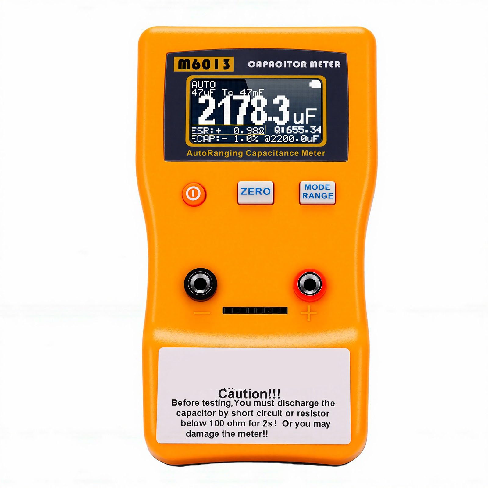 ANGGREK Cyfrowy Miernik Pojemności 0.01pF-470F z Automatycznym Zakresem, Tester Kondensatorów z Wyświetlaczem LCD 128x64 i estymacją do Naprawy urządzeń HVAC.