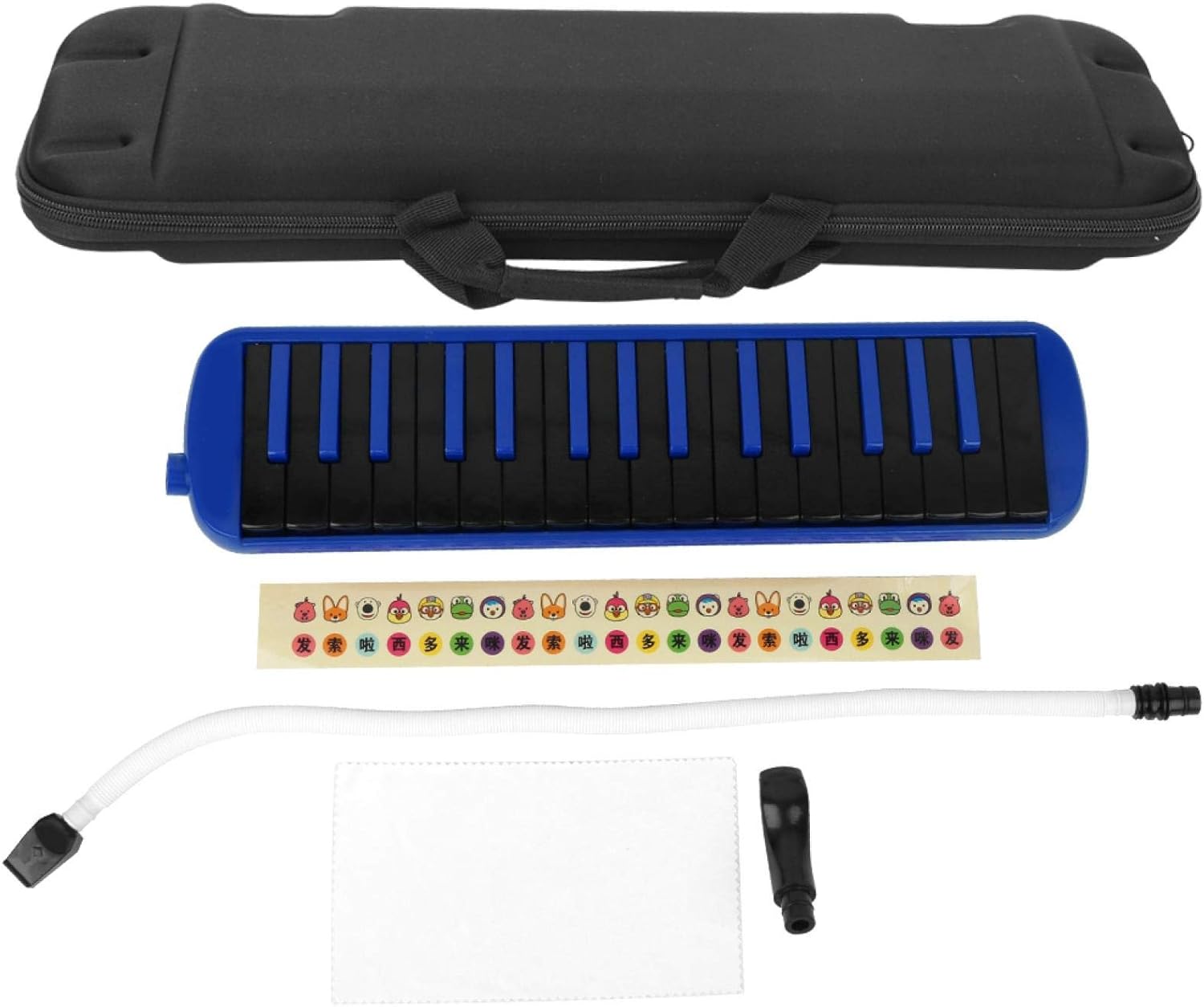 Eujgoov 32 Key Melodica Wind Musical Instrument with Mouthpiece Air Piano Keyboard and Carrying Bag, Suitable for Beginner Practice, Blue