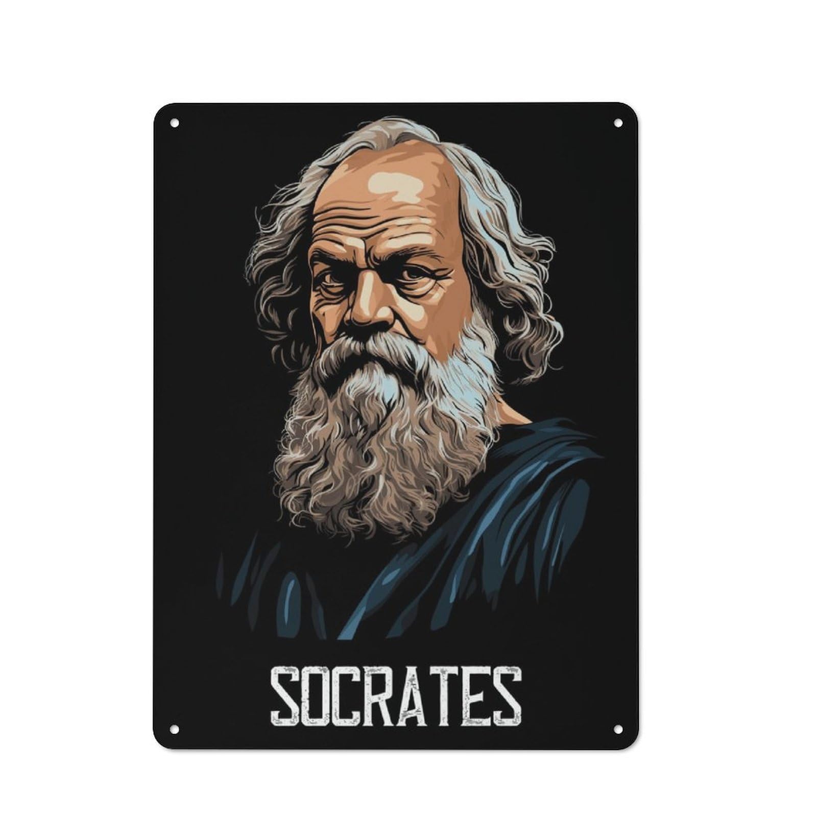 Junmoney Socrates Metal Wall Sign 40X30cm Featuring For Bar Or Restaurant, For Restaurant Interior Fans