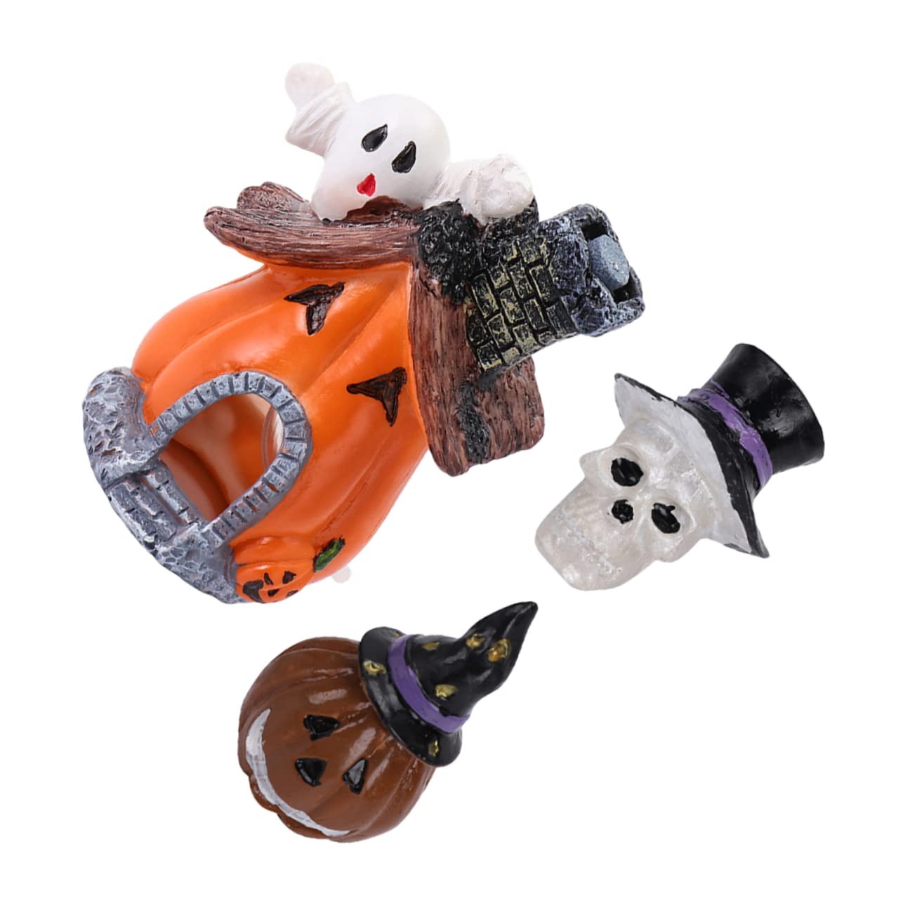 Cabilock 2 Set Casa Della Zucca Dell'acquario Gigante Ornamenti Per Acquari Di Grandi Dimensioni Piccolo Decorazione Dell'acquario Arredamento Per La Casa Dell'acquario Resina 3 Pezzi*2