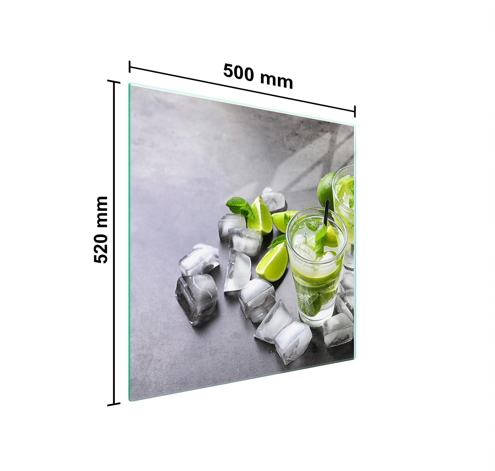 TMK ArtDeko Plaque De Protection Pour Cuisinière électrique à Induction - 35 X 52 Cm - En Verre - Protection Contre Les éclaboussures - Décoration - Planche à Découper - Café