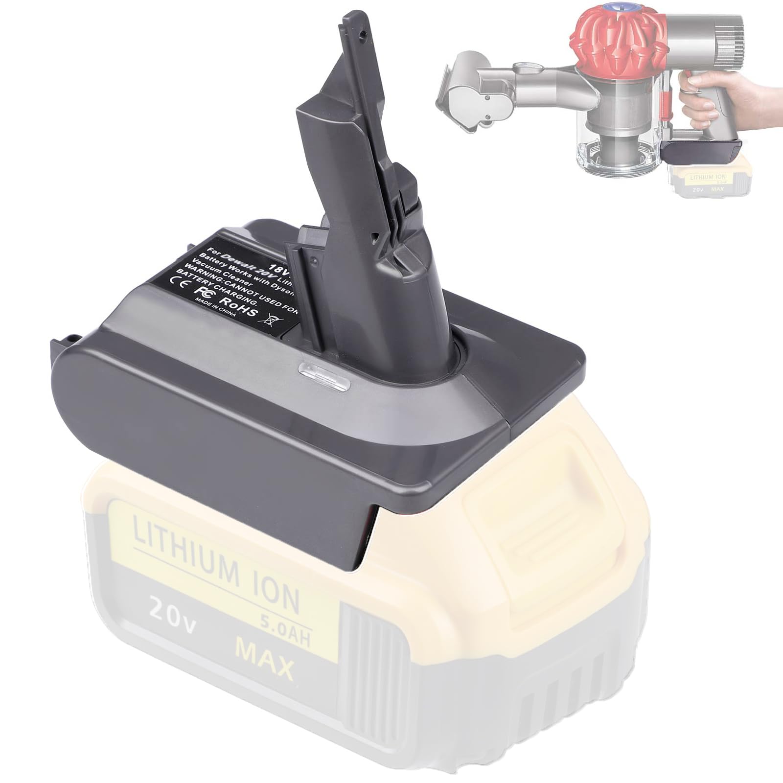 Amazon.com: BTRUI for Dyson V7 Battery Adapter for Dewalt 20V