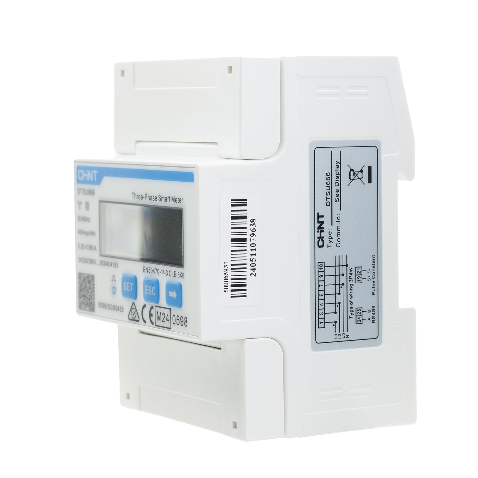 CHINT DTSU666 Dreiphasiger DIN35mm elektronischer intelligenter Energiezähler Stromzähler 5(80) A Direktverbindung mit RS485/Modbus RTU (Nicht mit Wechselrichter kompatibel)