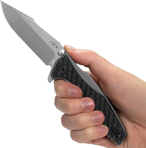 Miniatura 8 de Zero Tolerance Hinderer CF - Navaja de bolsillo, hoja de 3.5 pulgadas de acero inoxidable 20CV mango de titanio con revestimiento de fibra de