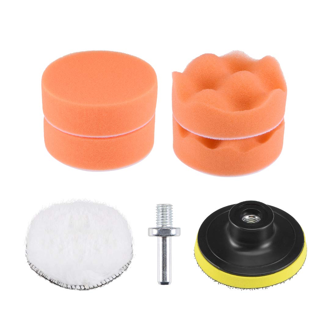 Uxcell 6-Piece 3 Inch Polishing Pad Kit - Foam & Wool Pads With M10 Drill Adapter