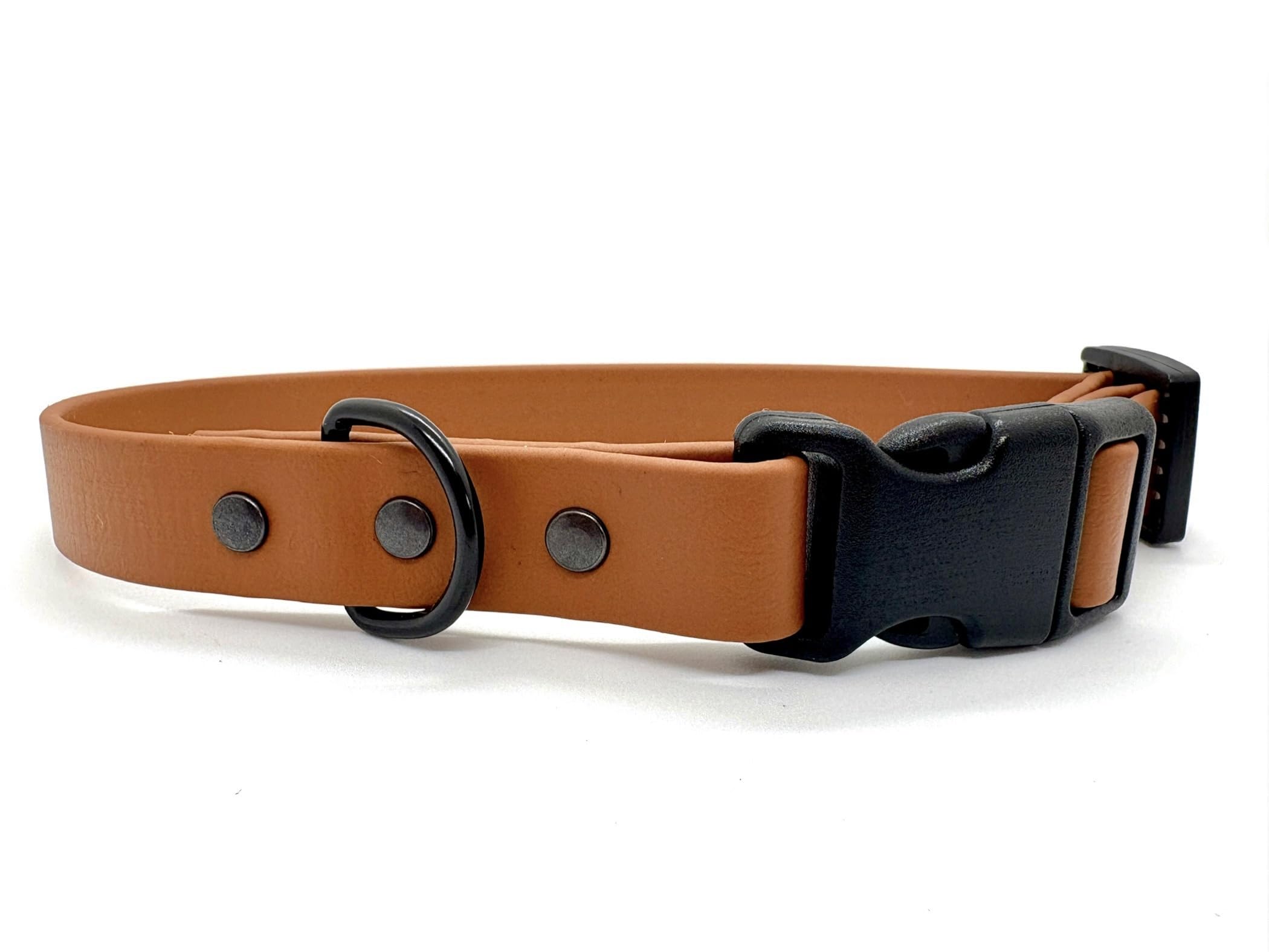 Biothane Waterproof Dog Collar with Quick Release Buckle (Light Brown, Large 40cm-55cm 20mm wide)