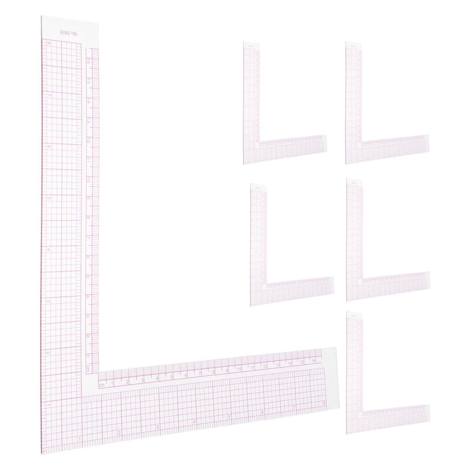 SEWACC 30 Piezas Regla de Costura en Forma de L para Medir Escala Interior Transparente, Ligera y Precisa, Herramienta Adecuado para Confección de Patrones en Moda y Hogar