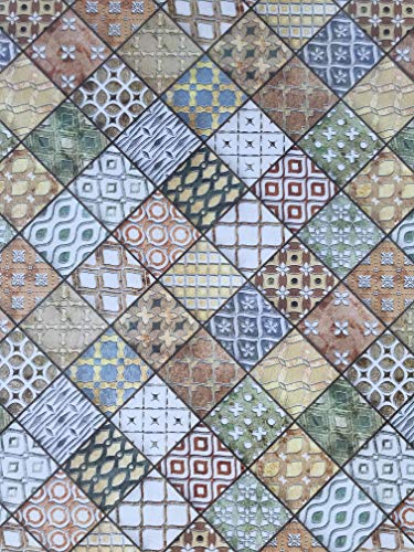 LaVelaHOME - Alfombra de cocina por metro de PVC de 50 cm de ancho - Marmentine - Azulejo