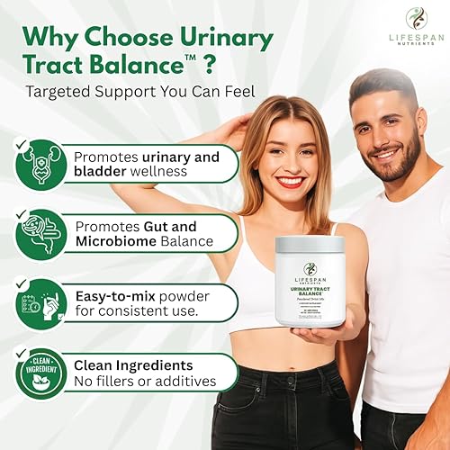 Miniatura 4 de Equilibrio del tracto urinario  D-manosa, arándano, probióticos y prebióticos  Vejiga y bienestar digestivo, polvo sin gluten, 30 porciones.