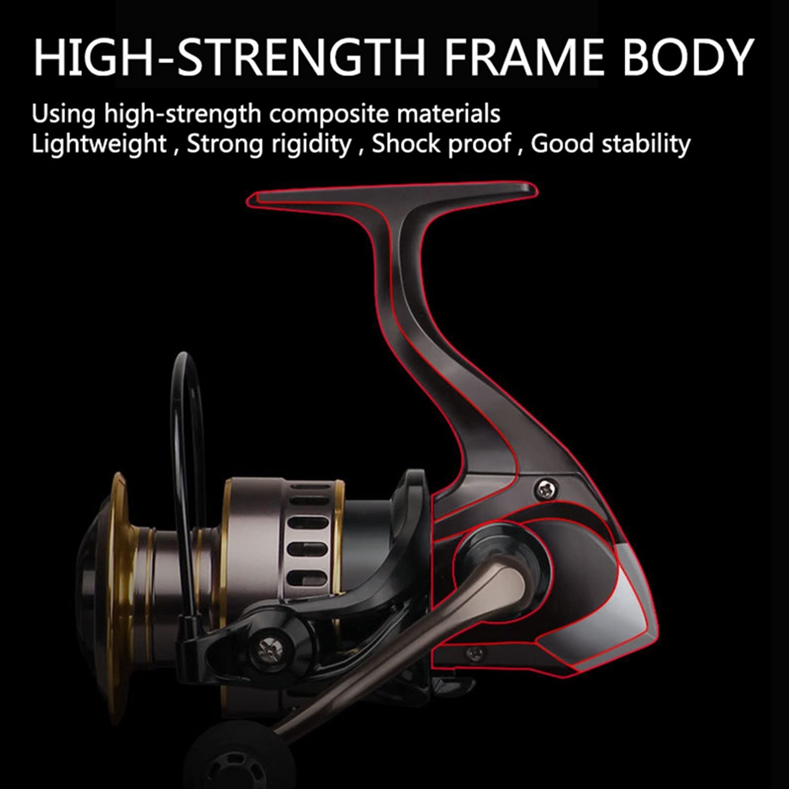 Carretes de Pesca Carrete de Pesca HB500-7000 Full Metal Spool Spinning Rueda Spool 8kg Más Grande Trolling Reel Carrete de Pesca Carrete de Agua Salada