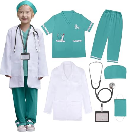ANPHILE Kids Doctor Veterinarian Costume, Vet Costume for Kids