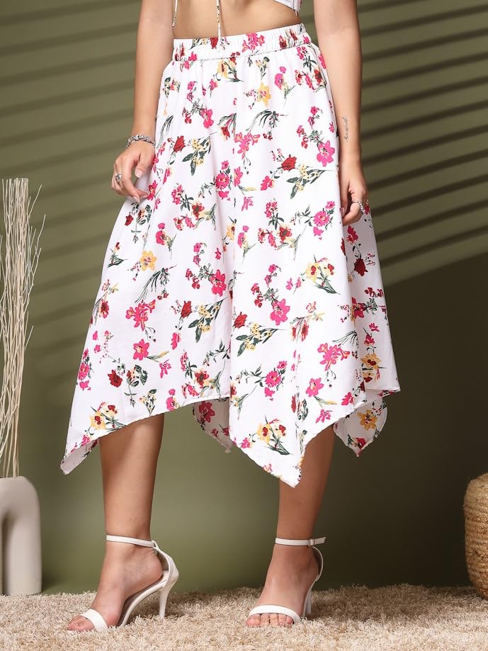Image of OOMPH! Long Skirts for Women with Handkerchief Hem