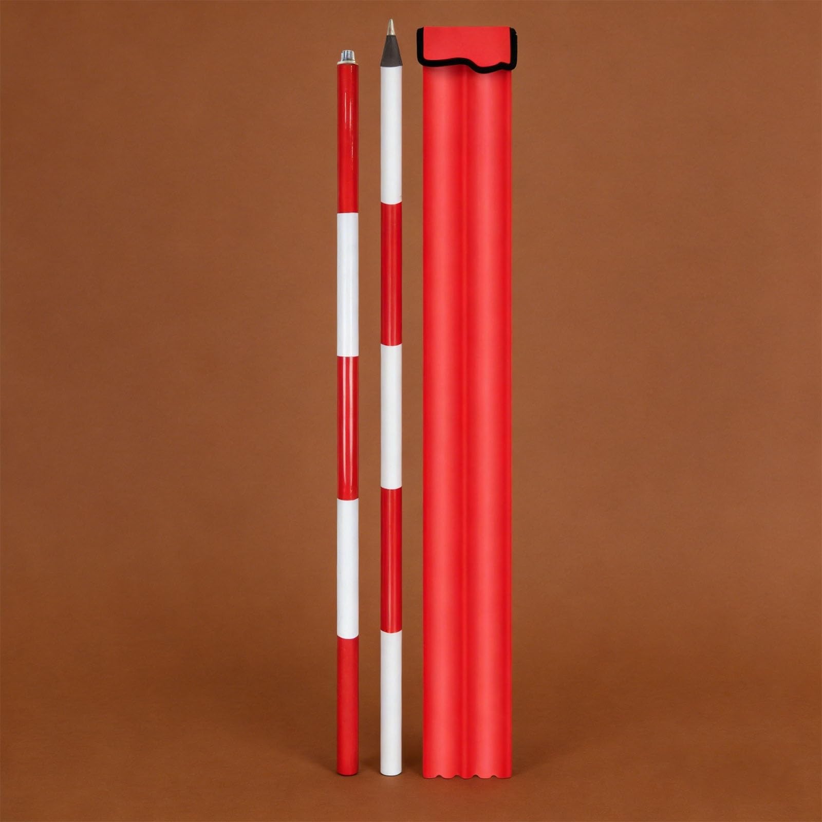 Aluminum Prism Pole – Detachable Centering Rod 2/3/5M with Storage Bags, Heavy-Duty Surveying Range Pole for Site Survey, Construction Marking & Engineering Work(2m/6.56ft)
