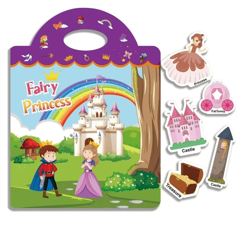 Chocozone 32 Reusable Stickers Book Waterproof Stickers Toys for 2 Years Old Boys & Girls Learning Preschool Educational Book for Kids (Fairy Princess) (B0CVRLDXB8) Amazon Price History, Amazon Price Tracker