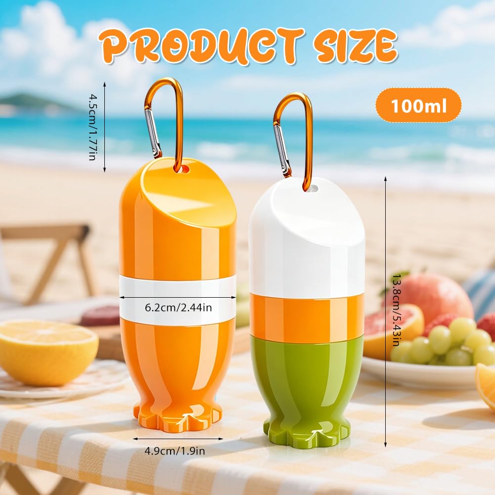 2 Pièces Applicateur de crème solaire, applicaterur creme solaire enfant 100ml, roll-on rechargeable et éponge, applicateur creme solaire portable avec crochet pour enfants, adultes et voyages