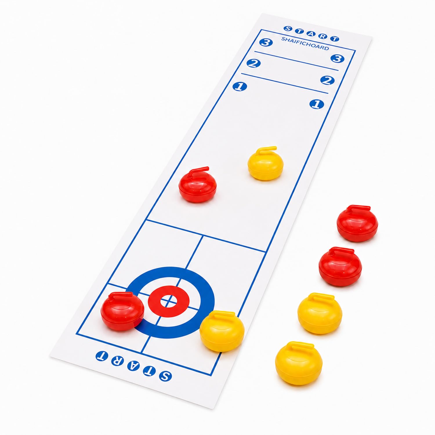 Tabletop Curling Game, 2 Playing Modes Board, 8 Stones, Shuffleboard Game Set, Classic Shuffleboard Table Games for Family, Ideal for Party Leisure Desktop Interactive Curling Game Play