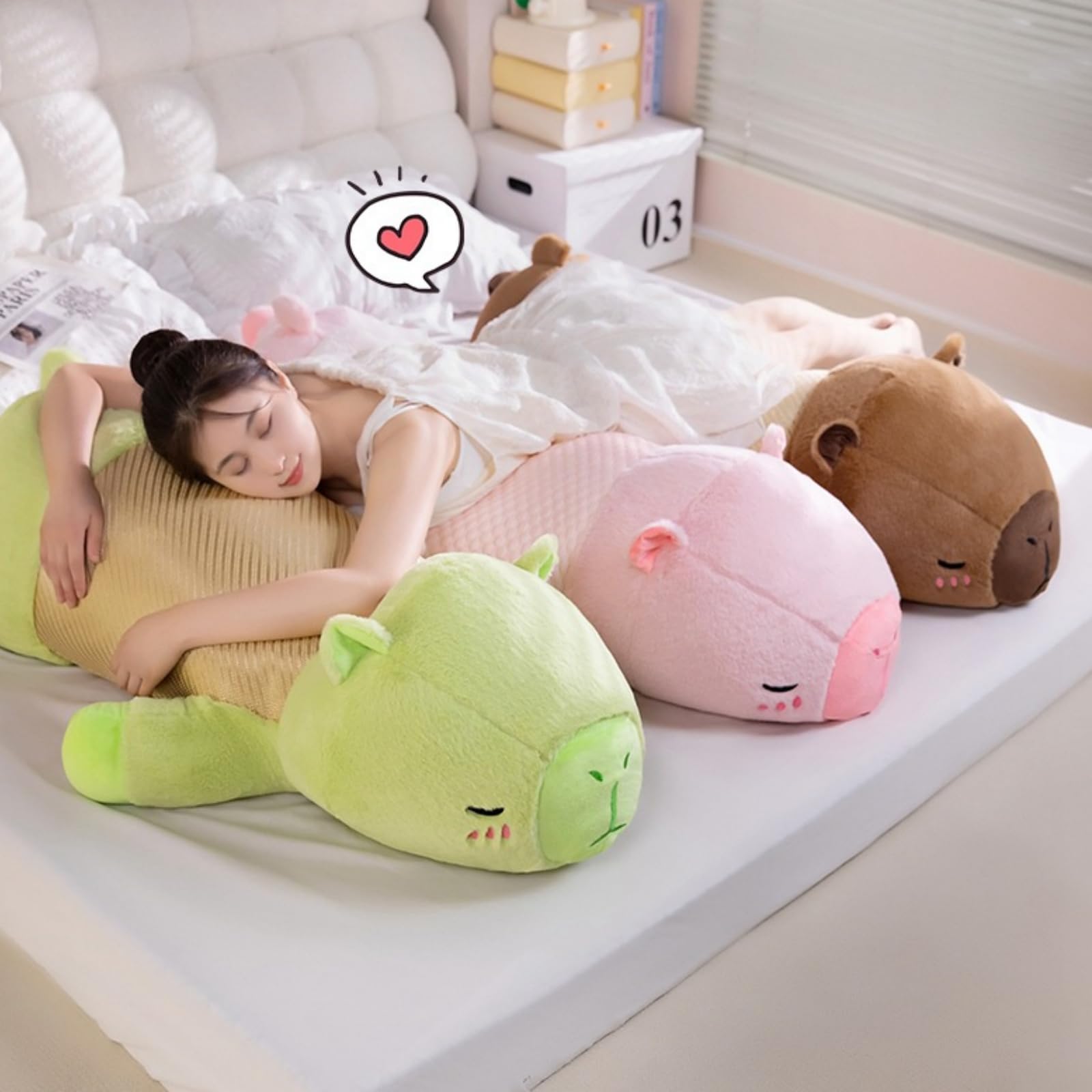 Kühle Kuscheltier Capybara Plüschkissen Stofftiere Lang Plüschtier Ausgestopftes Tier Spielzeug Kuschelkissen, Niedlichen Capybara Plushie Gefüllte Spielzeug für Home Deko Kinder (100CM,lvdou)