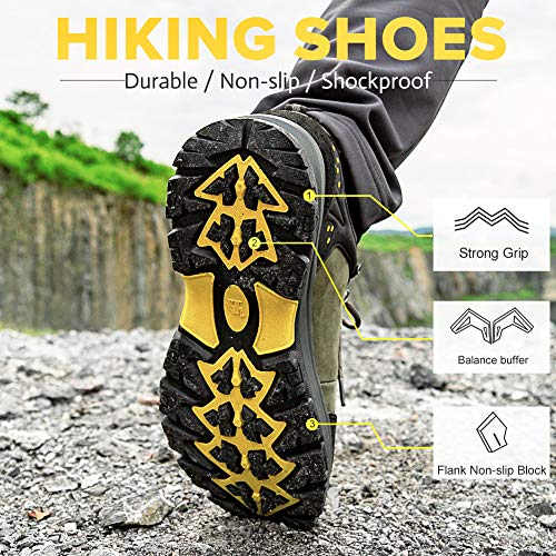 Camel Crown Men's Hiking Shoes Low Top Trekking Boots Non-Slip Walking Sneakers For Outdoor Work Trail Casual(Army Green,11) #TOP2