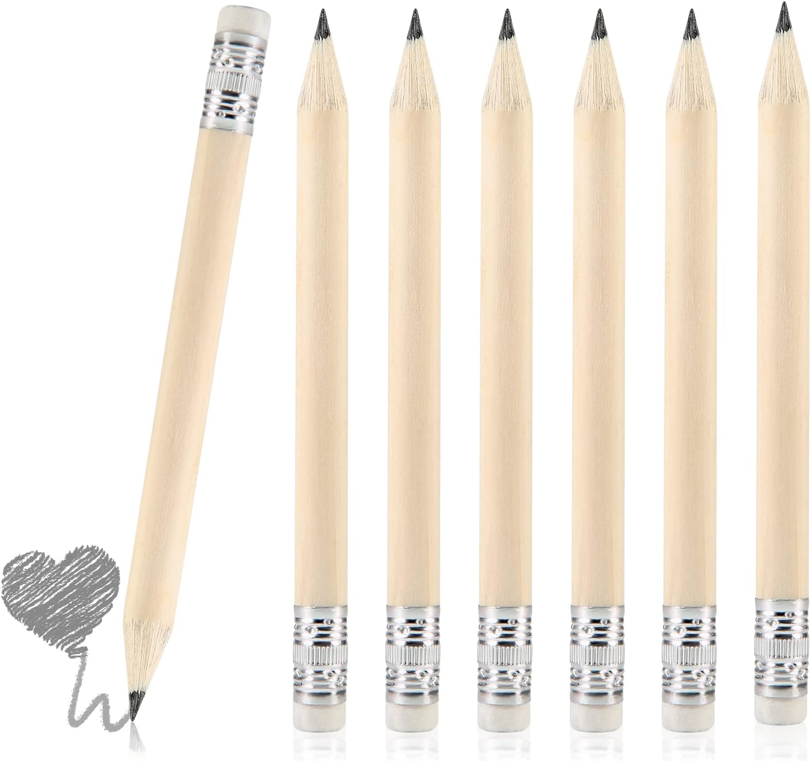 Yeetec 144 Pieces 4 Inches Golf Pencils Half Pencils with Eraser Mini