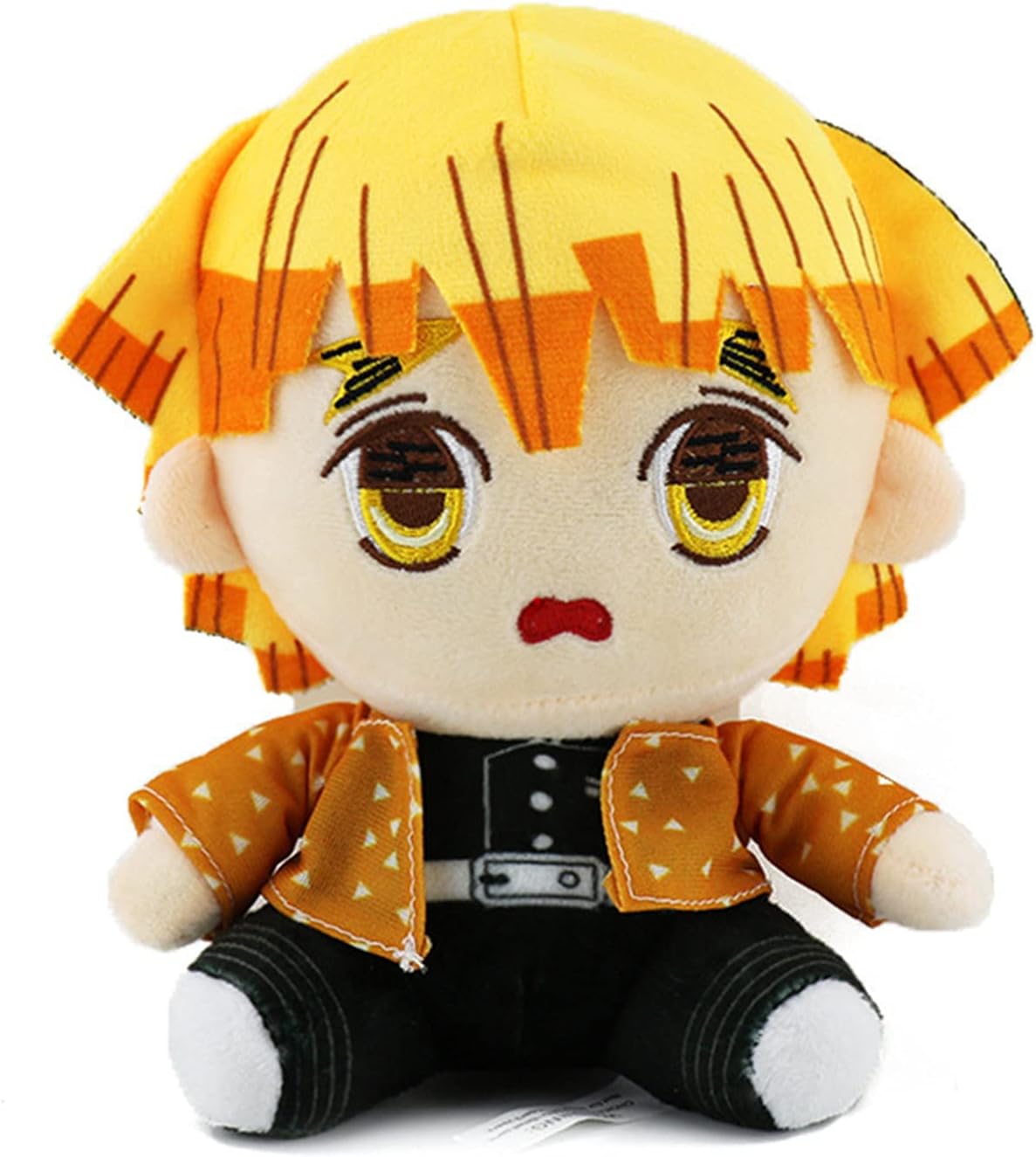 LINKOM Plush Dolls Tanjiro Nezuko Zenitsu Sitting Cute Toys Cushion Pillows Gift Collection for Kids Fans (20cm/7.87inch, Agatsuma Zenitsu)