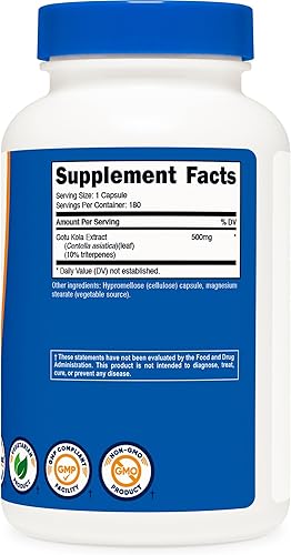 Miniatura 7 de Nutricost Gotu Kola 500 MG, 180 Capsules - Vegetarian Capsules, Gluten Free, Non-GMO