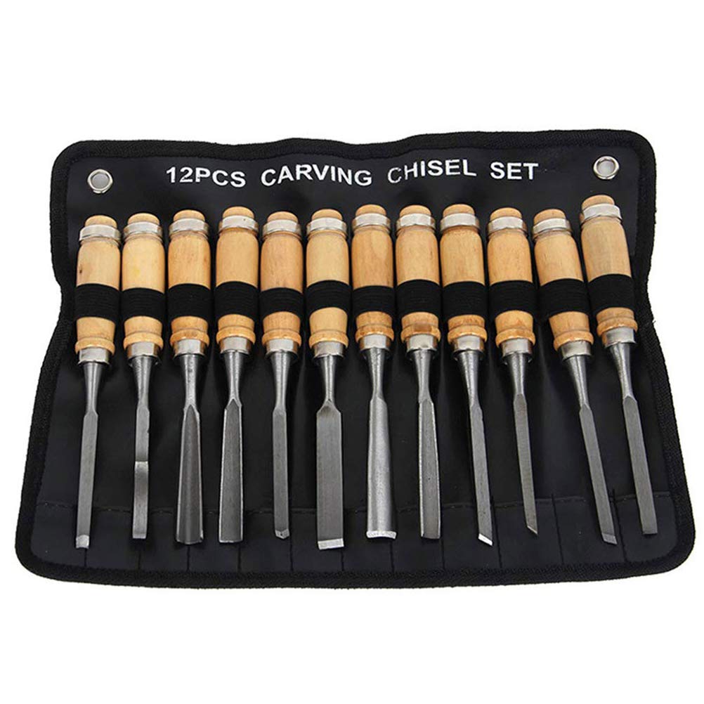 JACKBAGGIO 12pcs New Carving Tool Sets Household Wood Carving Knife Tools Woodworking Knife Kit