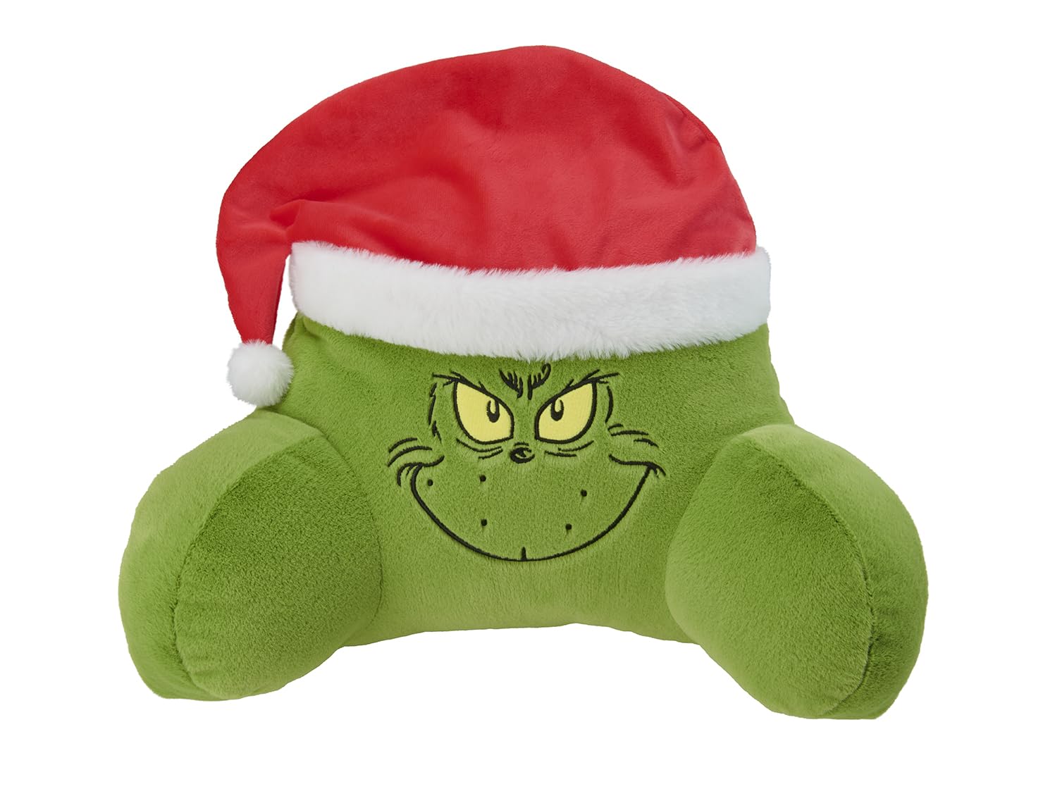 United Labels The Grinch - Cuscino per schienale per letto e divano, con braccioli, cuscino da lettura, per schiena, collo e testa, verde, 40 x 38 cm