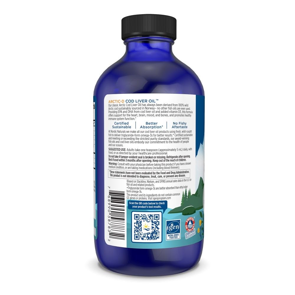 Amazon.com: Nordic Naturals Arctic-D Cod Liver Oil, Lemon - 8 oz