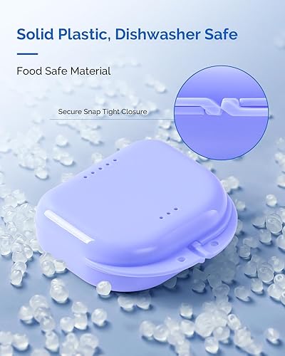 Miniatura 4 de JMU Estuche de retención con orificios de ventilación, estuche protector bucal contenedor de almacenamiento dental (morado)