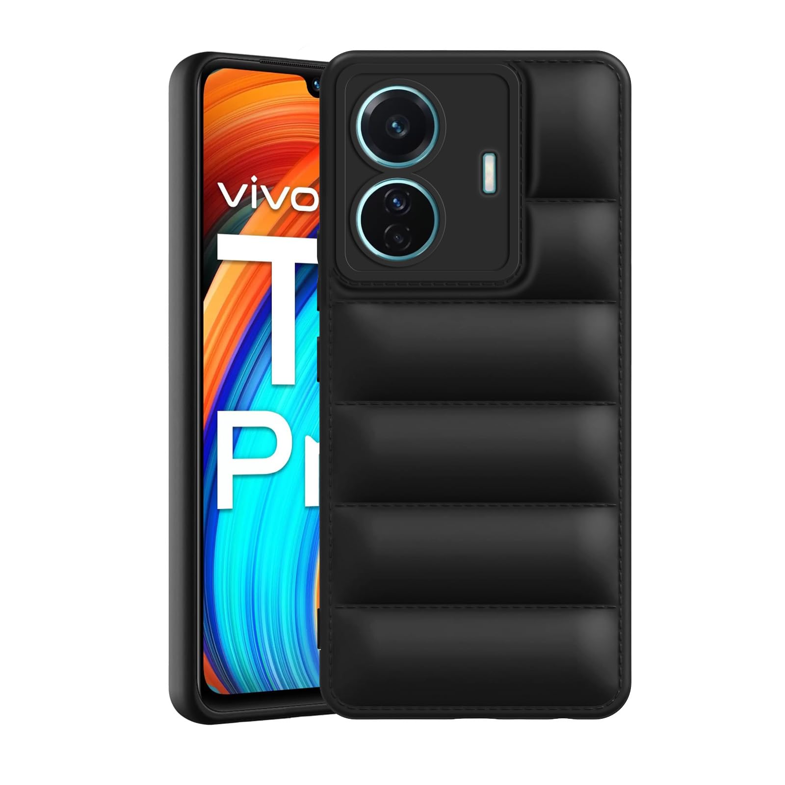 ERIT Back Cover for Vivo T1 Pro 5g, Puff Shape Shockproof Bumper Soft Silicone Case with Camera Protection (Black) (B0CWH85ZGK) Amazon Price History, Amazon Price Tracker