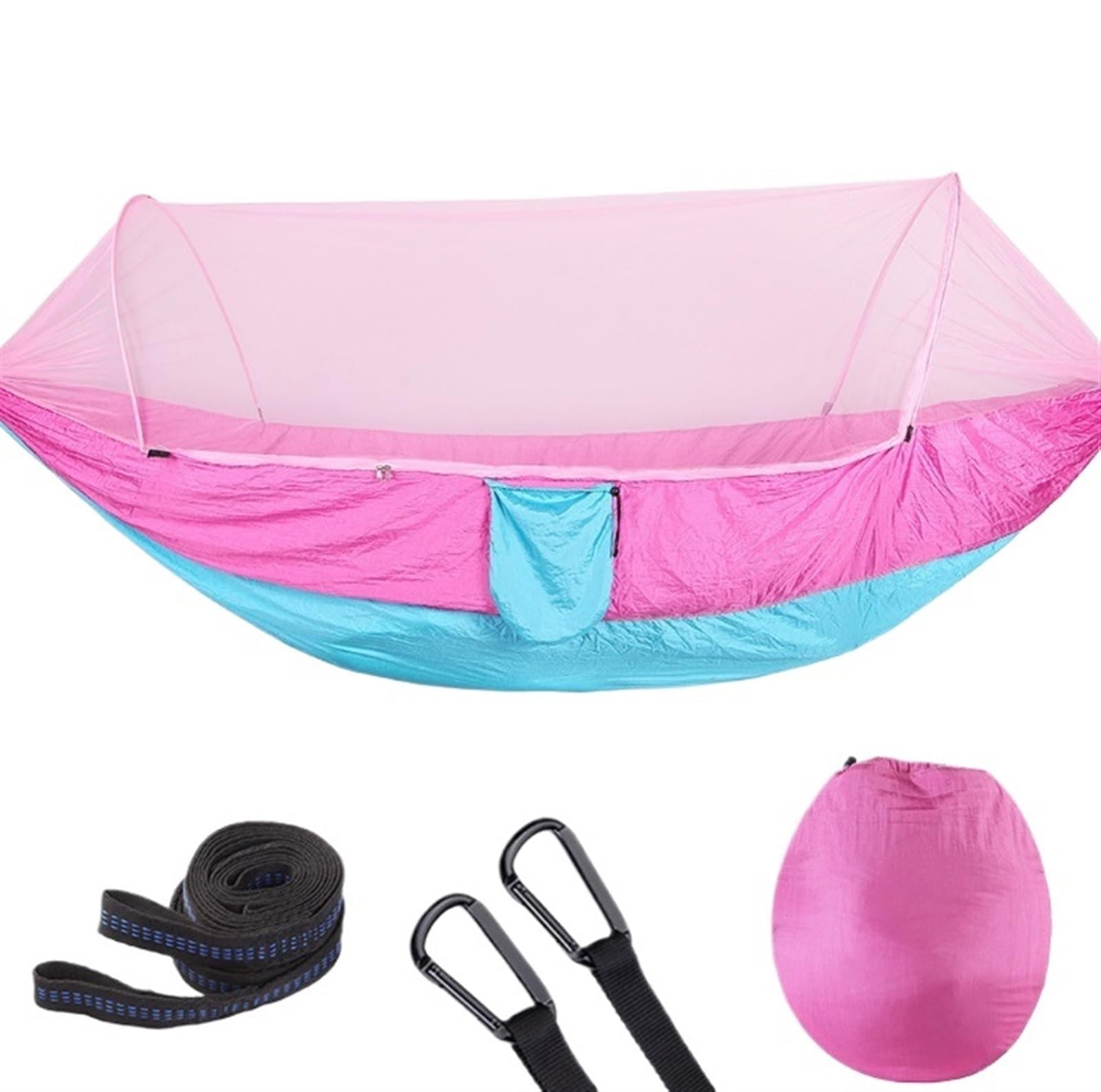 Hamak Ultralekki, Hammock Hamak Kempingowy Z Moskitierą Lekki, Przenośny Podwójny 290x140 Cm na Kemping, na Zewnątrz(F)