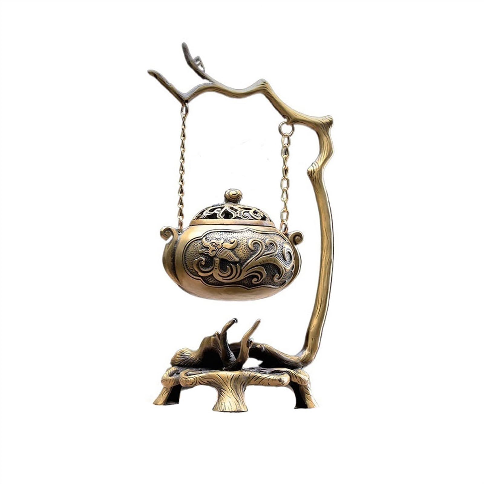 Incense Pot Upscale Copper Hanging Incense Burner Vertical Indoor Decoration for Meditation
