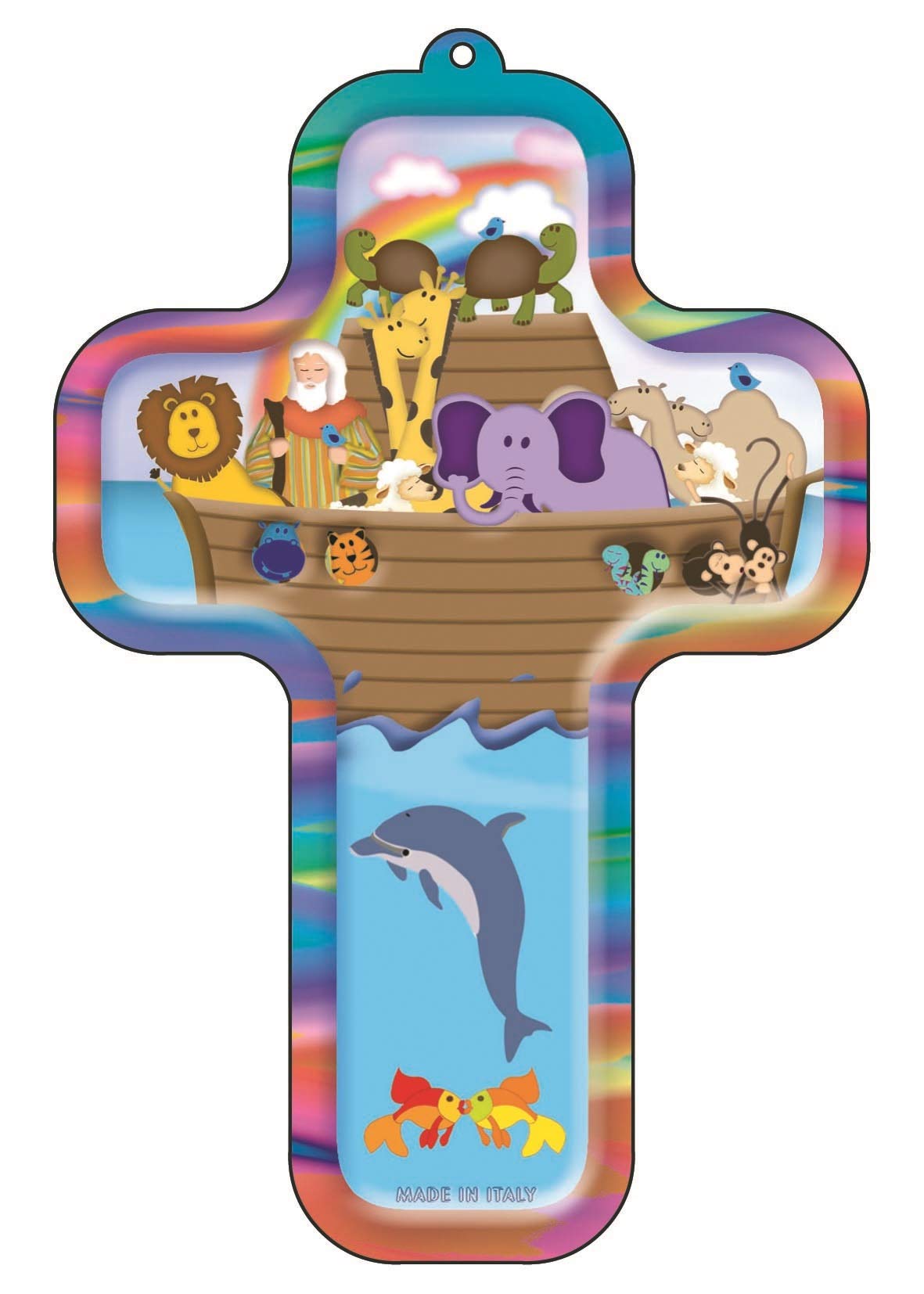 St Joseph's Catholic Giftshop On Amazon Multicolor Noah's Ark Cross.
