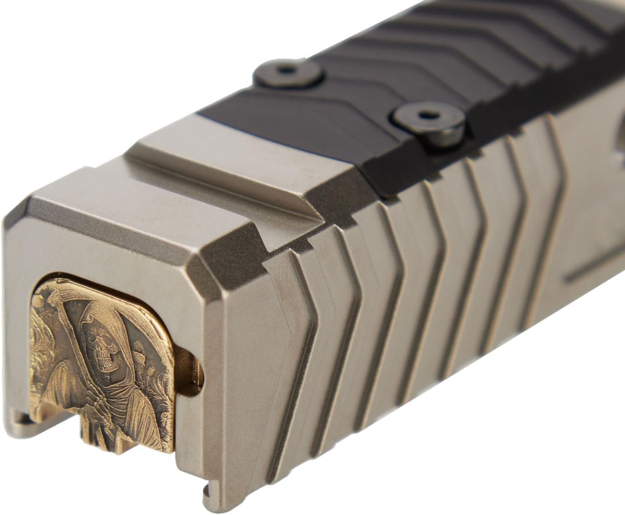 NDZ Performance 3D Engraved Slide Cover Back Plate for Glock Gen 1-5 – Solid Brass – Fits 17 19 19X 20 21 22 23 26 27 30 43 43X 45 47 48 – Choose Design
