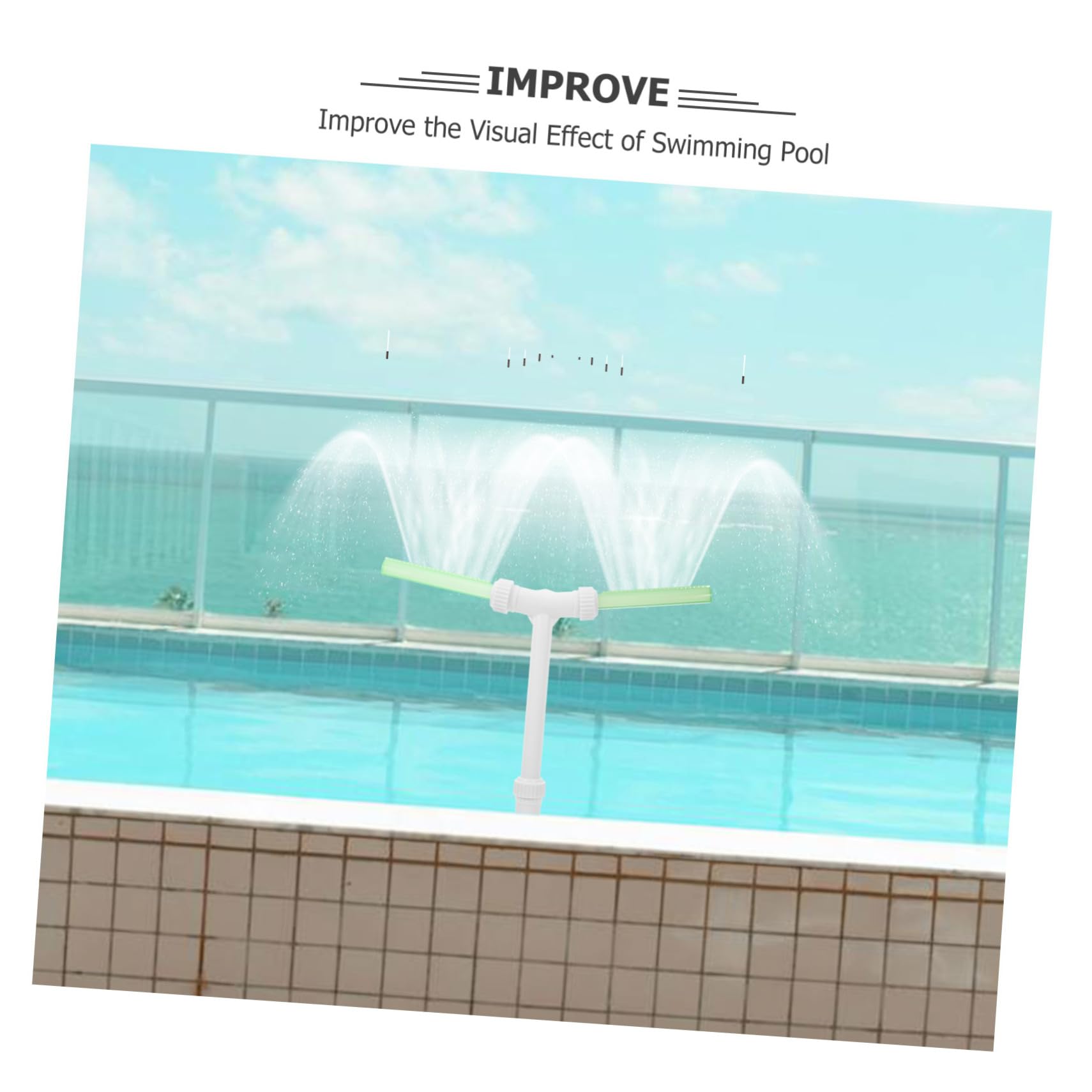 Fontane per Piscina a Doppia Testa in Plastico Bianco | Supporto Robusto, per Piscina e Stagno, Displays Notturni, Manutenzione Semplice