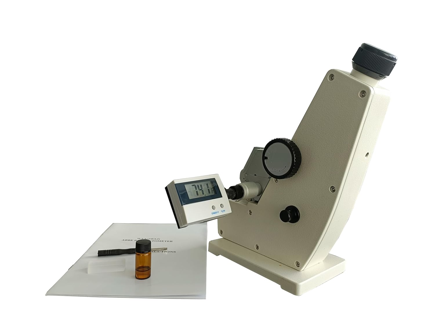 Lab Refractometers Abbe Refractometer Brix Refractometer for Sugar Beverage Petroleum Test with Measuring Range 1.3000-1.7000 nD 0.0-95% Brix Accuracy ±0.0002