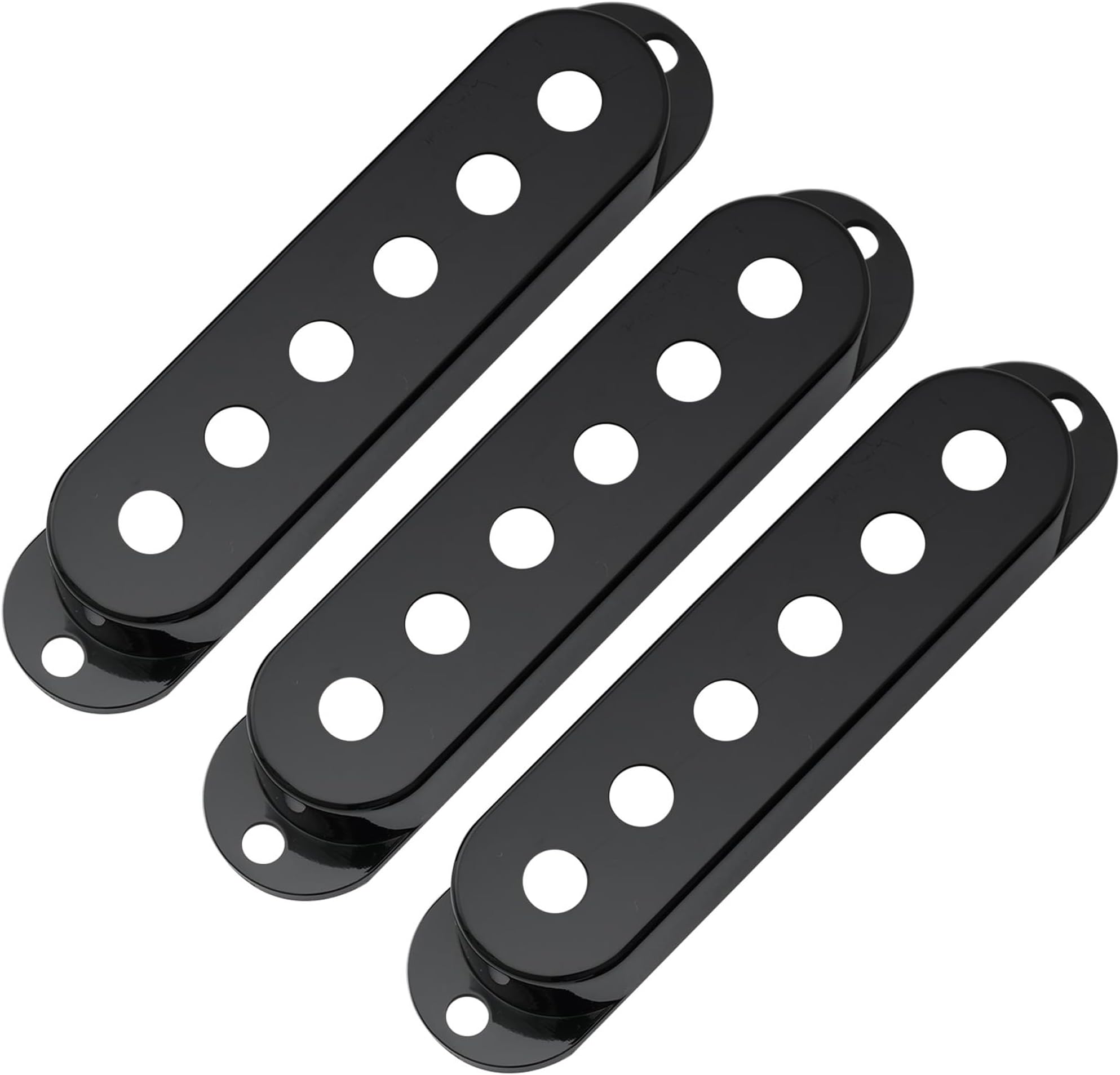 Musiclily Pro 52.5mm Plastic Single Coil Pickup Covers Set for USA/Mexican Strat ST Style Electric Guitar, Black (Set of 3)