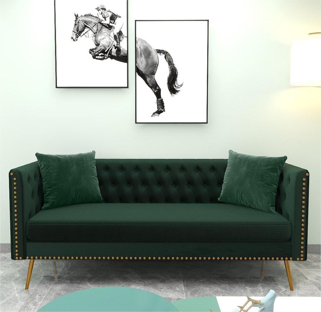 Amazon.com: Evedy Mid Century, Modern Upholstered Velvet Futon Flat ...