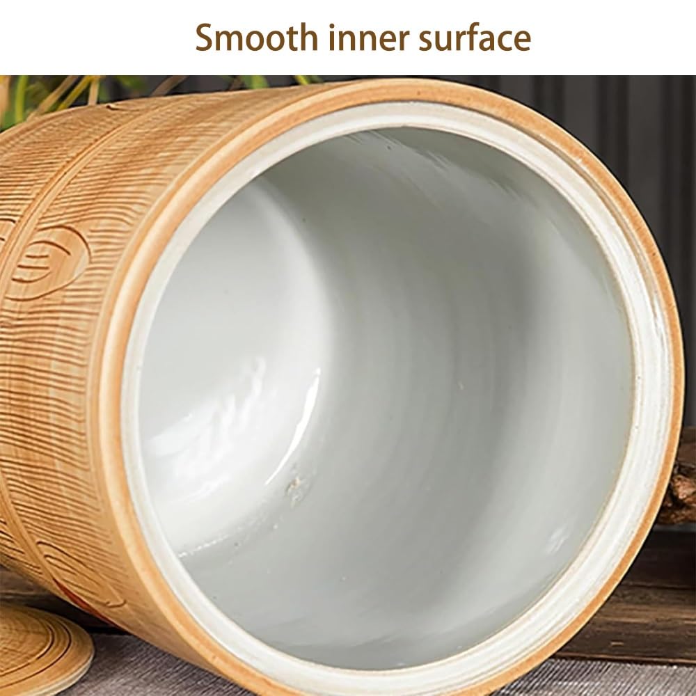 Dispenser Per Cereali Contenitore Riso In Ceramica Con Coperchio | Vaso Di Riso Ceramica 10kg 20kg Réservoir De Stockage Domestique Pot De Rangement Alimentaire(20kg-27x50cm/10.6x19.7in)
