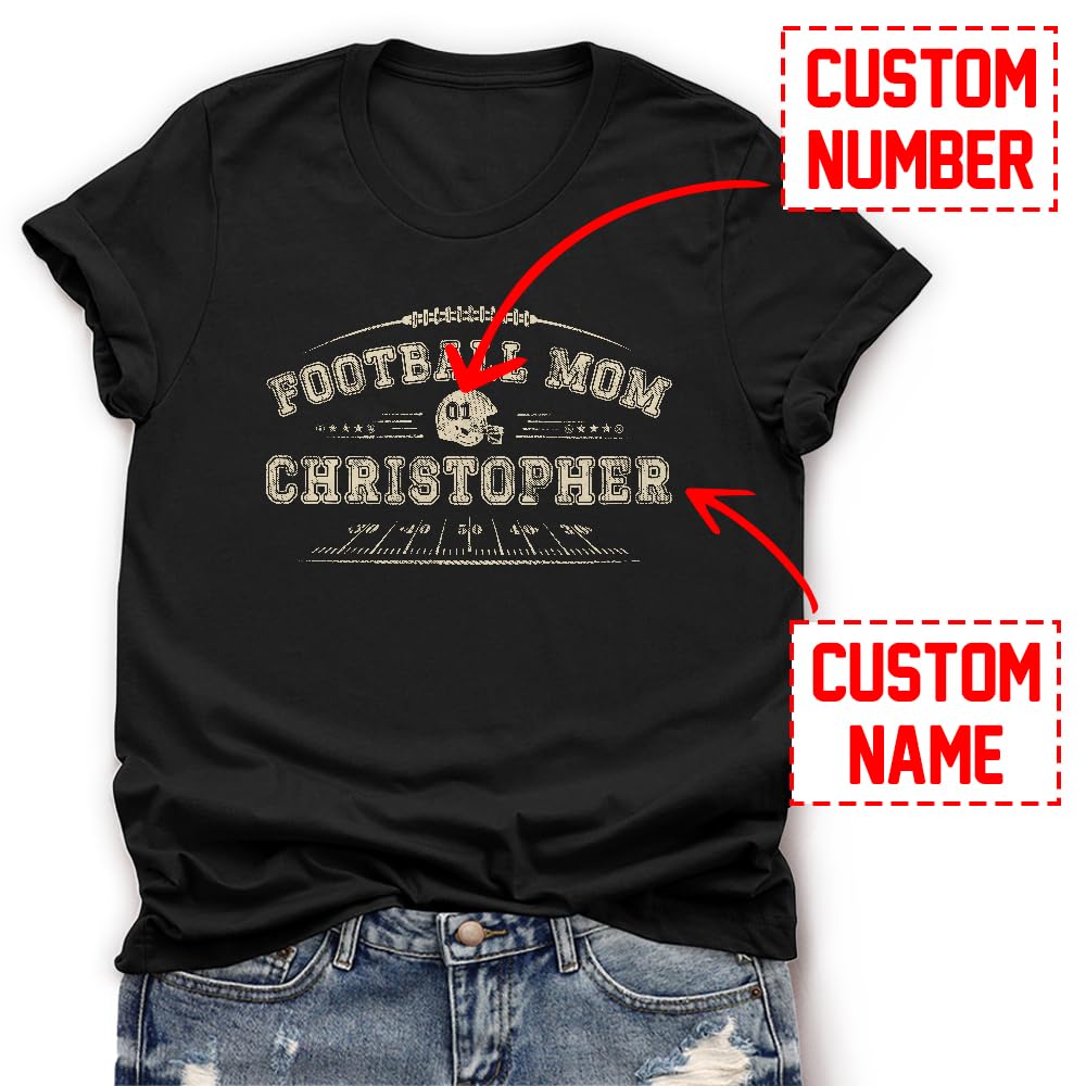 Custom Football Shirt, Football Mom Shirt, Football Mom Shirts for Women, Personalized Football Mom Shirts, Football Mom 1