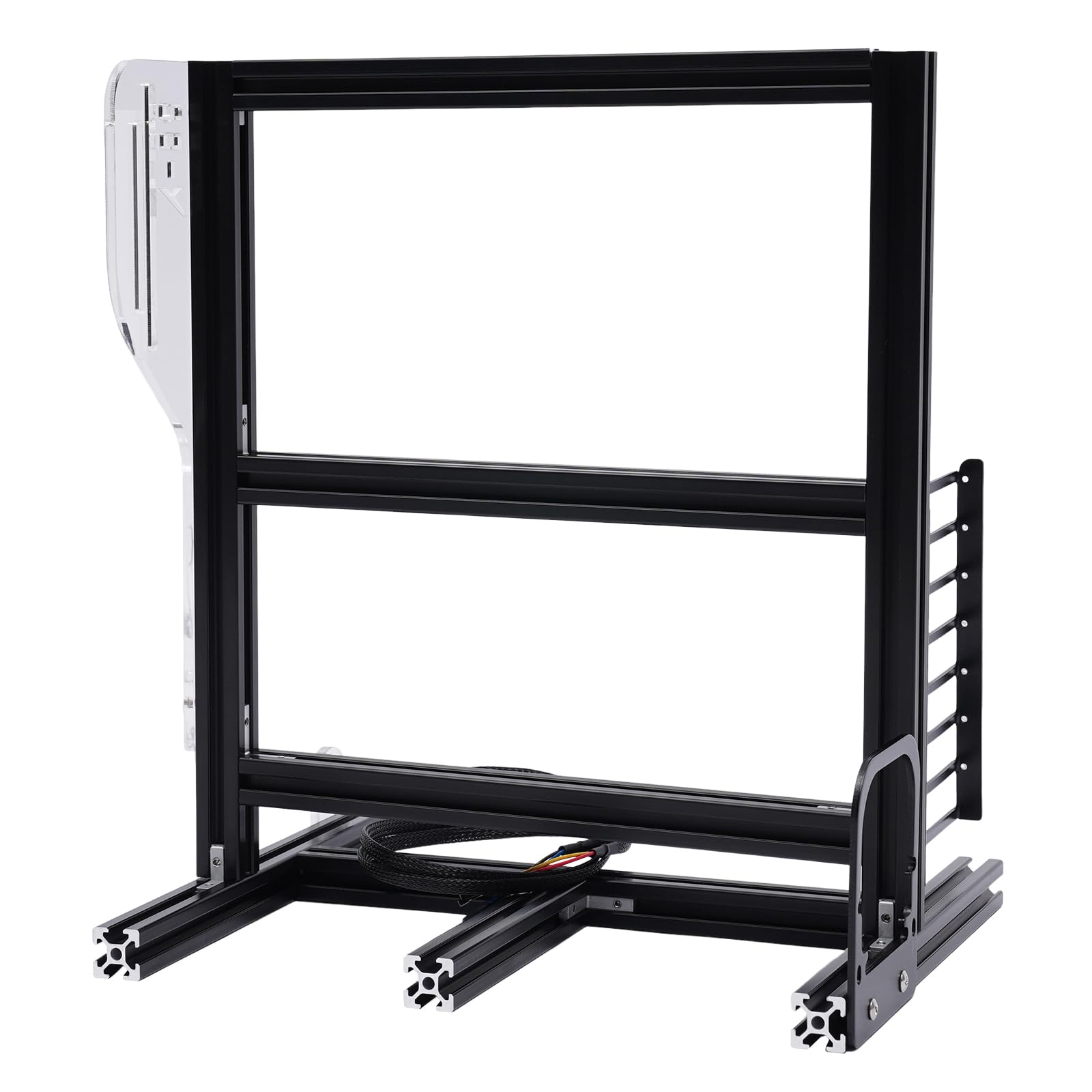 Open Air Computer Case, PC Frame Test Bench, DIY Computer Motherboard Case Rack, Open Air Frame Chassis Bracket, Vertical Motherboard Chassis for Creative Assembly Support ITX ATX MATX (Black)