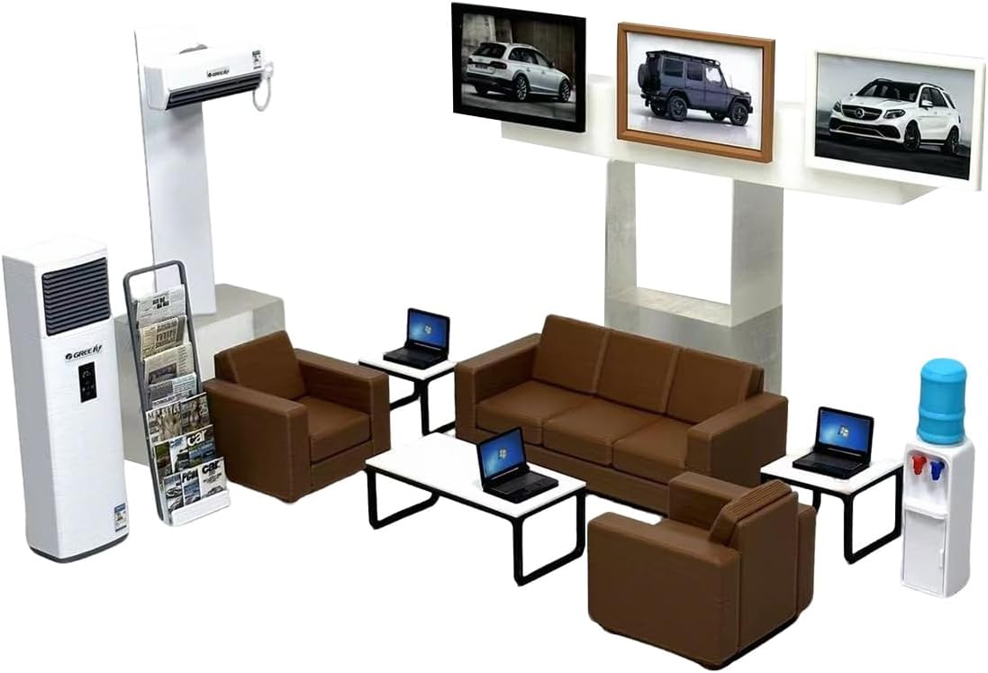 1/18 Scale Office Break Scene Model Set, Miniature Model Set for DIY Car Repair Shop and Custom Shop Scene for Adults, Collectible Desk Decor Gift for Home & Office