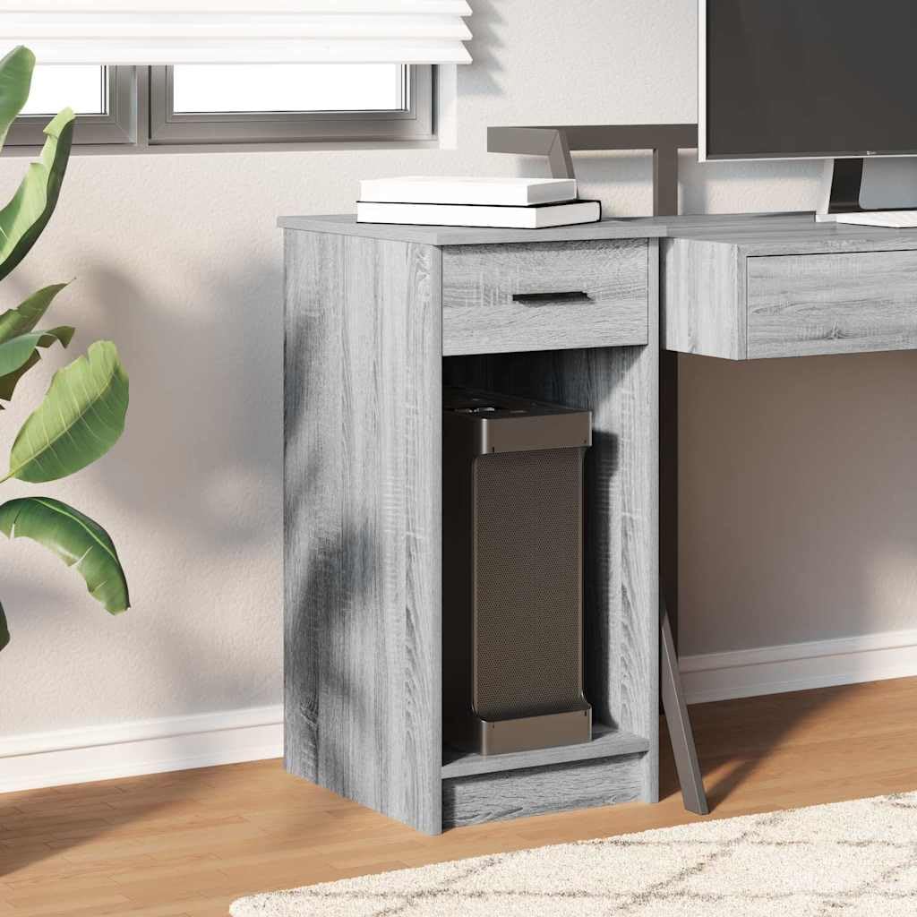 Computerschrank mit Schublade Grau Sonoma 35x45x77 cm, Büroorganisation Aufbewahrungslösung Dieser PC-Schrank aus robustem Holzwerkstoff bietet optimalen Stauraum und schützt