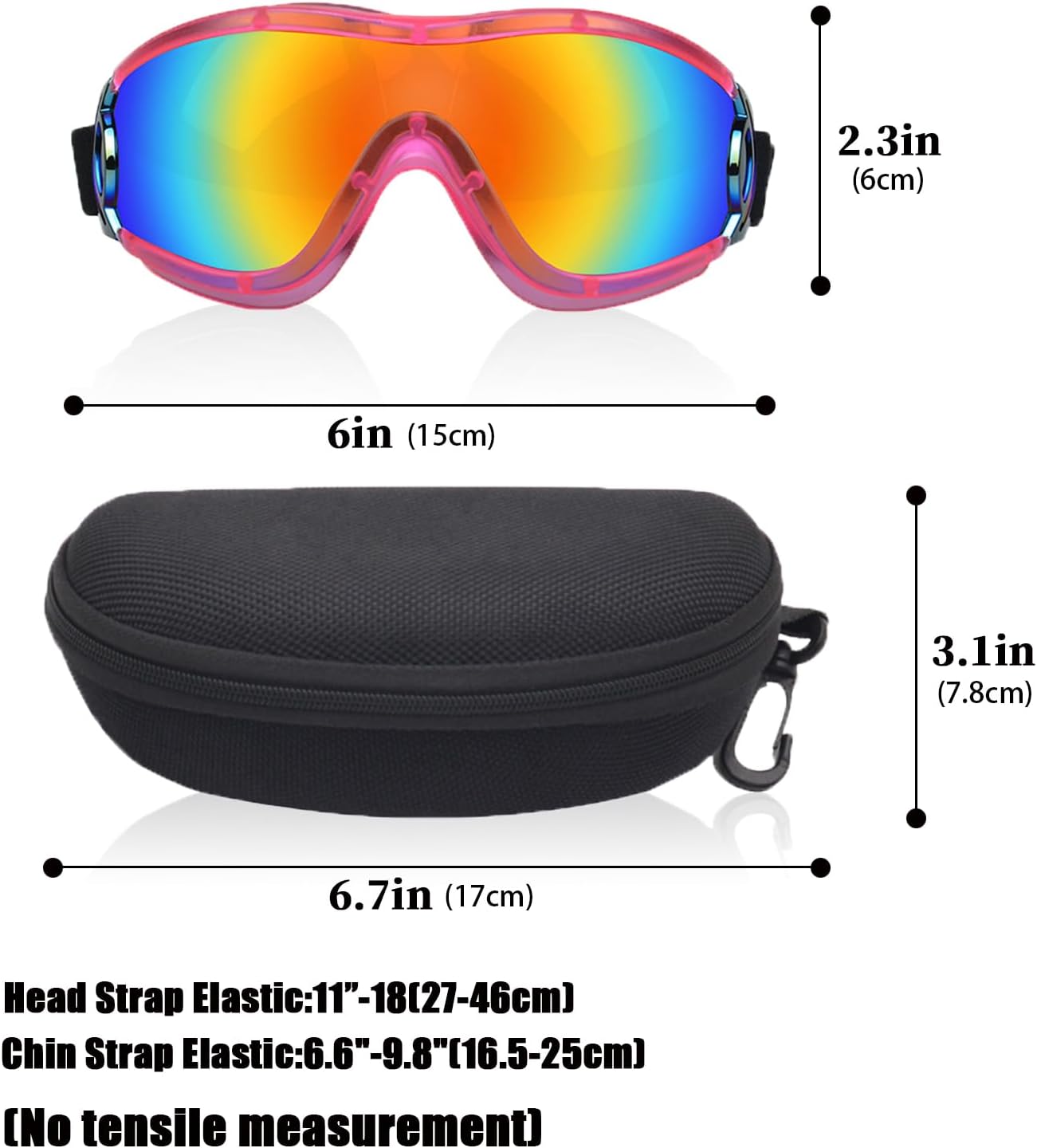 Dog Goggles Medium Large Dog Sunglasses Glasses Beach Motorcycle | Dog Sunglasses Adjustable UV Protection Wind Protection Dust Protection for Snow